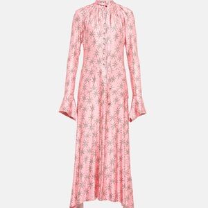 Paco Rabanne printed tie-neck midi dress